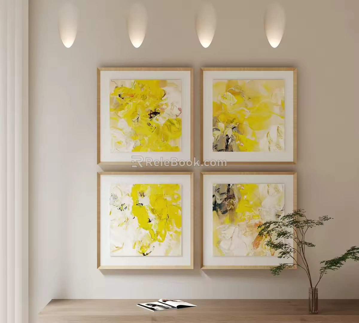 Modern abstract painting combination 3d model