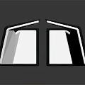 Modern Geometric Public Chair With White Seat Black Frame And Unique Structure Design