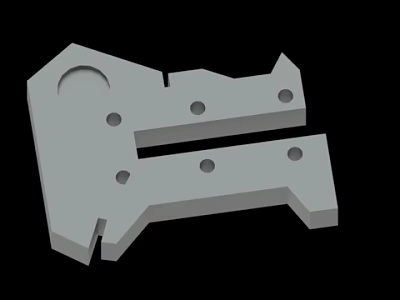 Gray Mechanical Structural Component With Multiple Holes And Irregular Design 3d model