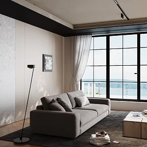 Living room sofa coffee table carpet decoration 3d model