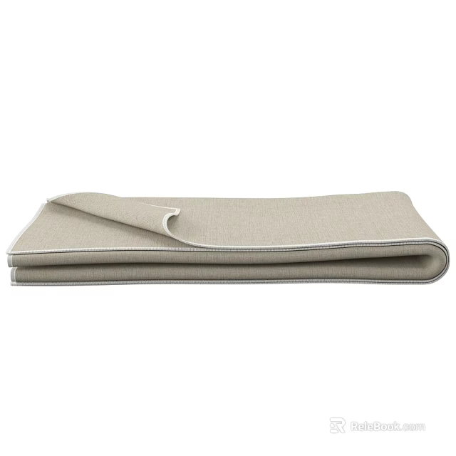 Beige Cotton Towel with Soft Texture Folded for Bath or Hand Use 3d model 