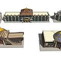 Traditional Hotel Building Exterior With Domed Roof And Ornate Decorative Elements