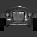 Silver Metallic Vintage Convertible Car With Streamlined Body And Black Wheels