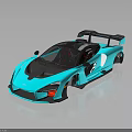 Turquoise Sports Car With Black Accents Rear Spoiler And Modern Sleek Design