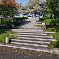 New Chinese Style Steps Landscape Platform Park Landscape Park High Difference Steps Mountaineering Trail Plant Group Landscape Stone Stairs 3d model