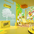 Vita Lemon Tea Yellow Exhibition Booth With Product Display And Brand Design Elements