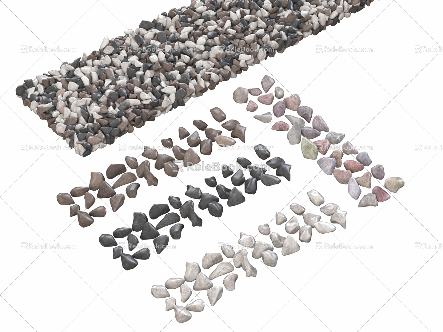 Modern Pebbles Small Stones Pebbles Pebbles Paving Gravel 3d model