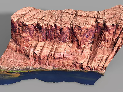 Detailed Micro Terrain Model Featuring Layered Rock Texture And Reddish Brown Geological Features 3d model