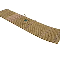Traditional Bamboo Wooden Boat With Striped Deck And Simple Seating Structure Design