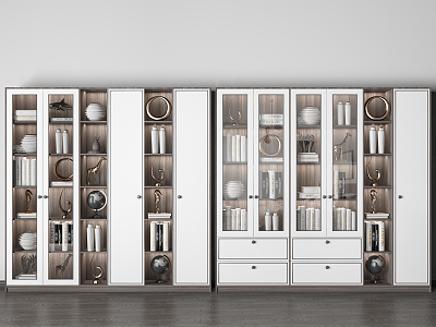 Modern bookcase decoration combination model