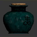 Green Ceramic Jar With Cork Lid For Home Decor And Storage 3d model