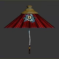 Red Umbrella Design With Yellow Top Red Canopy Ribs And Handle