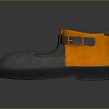 Stylish Grey And Orange Casual Shoes With Thick Sole And Buckle Strap Design