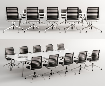 Modern Meeting Table and Chair Meeting Table and Chair Combination Office Chair 3d model