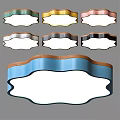 Modern Ceiling Lights with Various Color Options and Curved Border Designs 3d model