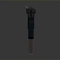 Modern Submachine Gun With Dark Metal Body Multiple Circular Barrel Holes And Black Grip