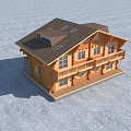Traditional Two Story Wooden House Design With Gabled Roof Skylights And Balcony