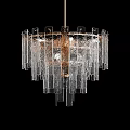 Modern Transparent Glass Chandelier With Hanging Sleek Design And Crystal Like Appeal