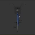 Stylish Blue Bicycle With Black Basket Seat And Reflection On Gray Background