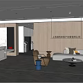 Modern Front Desk Reception Area Interior With Reception Desk Sofa Armchairs And Company Sign