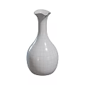 Elegant White Ceramic Vase With Slim Neck And Fresh Flowers For Home Decor