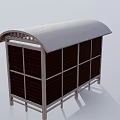 Bus Stop With Worn White Roof Brown Panels And Orange Seats