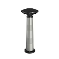 Outdoor Lamp With Black Top Silver Base And Two Circular Lights Design 3d model