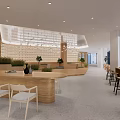 modern library reading room 3d model