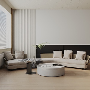 Modern three-seat sofa 3d model