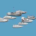 Multiple Luxury Yachts With Different Sizes And Designs Floating On Blue Water