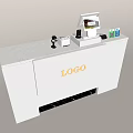 Cashier desk Reception desk Reception desk Cash register QR code Reception desk 3d model