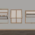 Modern folding window upper and lower folding window 3d model