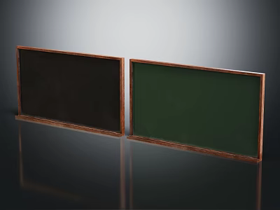 Wooden Frame Wall Hanging Chalkboards With Black And Green Surfaces 3d model