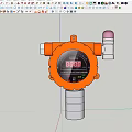 Industrial Gas Detection Equipment With Orange Housing Digital Display And Red Alarm Light