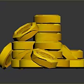Yellow Household Items Stacked In Various Pile Sizes For Home Decoration Use