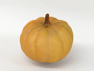 Fresh Ripe Yellow Round Pumpkin with Smooth Skin as Healthy Vegetable 3d model