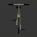 Classic Green Bicycle With Black Seat And Silver Fenders On Reflective Surface