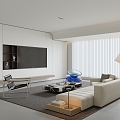 Modern Minimalist Living Room 3d model