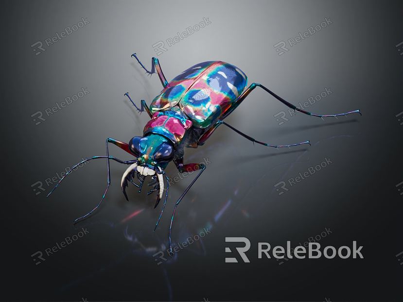 Modern long cattle cartoon long cattle tiger beetle model