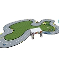 Children's play area outdoor kart track venue children's balance car track balance car track racing kart parent-child activities roadblock 3d model