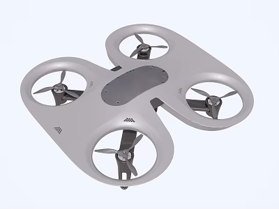 Smart Machine Drone With Four Rotors And Gray Protective Modern Design 3d model