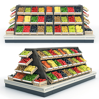 Modern Vegetable Supermarket Vegetable Shelf Supermarket Vegetable 3d model