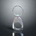 Shiny Silver Metal Keychain With Circular Ring And Teardrop Design