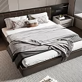 Double bedside table pillow carpet ornaments 3d model