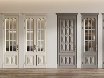 French double door swing door sliding door folding door security door 3d model
