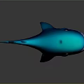Cute Blue Cartoon Whale 3D Model Character With Friendly Eyes And Smooth Texture