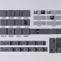 Switch Socket Network Panel Movable Rail Socket Plug-in Card TV Socket Door Bedside Switch 3d model