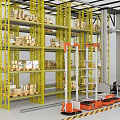 Shelf intelligent three-dimensional storage box robot automated storage 3d model