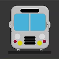 3D Model of White Train With Blue Windows on Black Background and Reflection