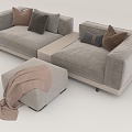 Living room fabric sofa 3d model